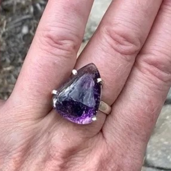 Purple Lodolite 925 Sterling Silver Ring - Picture 1 of 15